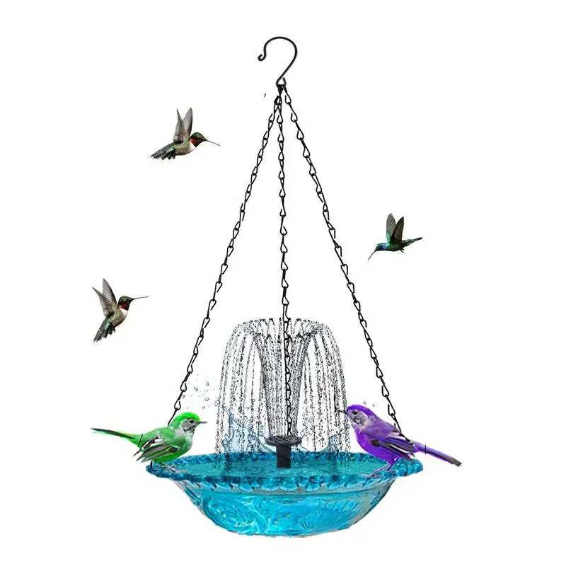 Solar Bird Bath Water Fountains Fountain Hanging Bird Feeder Hanging  Solar Powered Hummingbird Bath Bowl For Garden Bird Feeder