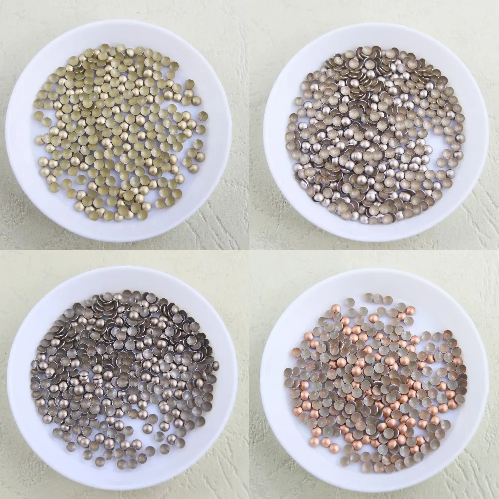 

144 pcs/lot round iron-on hotfix aluminum metalic with adhesive Hot drilling DIY clothes/garment accessories