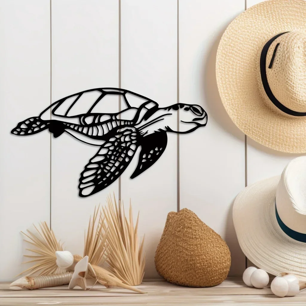

CIFBUY Deco 1pc Metal Sea Turtle Ornament, Beach Theme Decor, Art Decoration, Wall Hanging Home Decor, Window Window Decals For