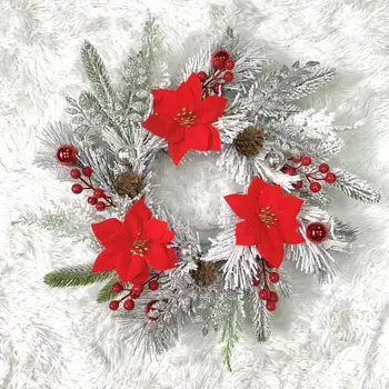 2025 New Christmas Wreath Decoration Christmas Wedding Simulation Decoration Door Hanging Wall Decoration