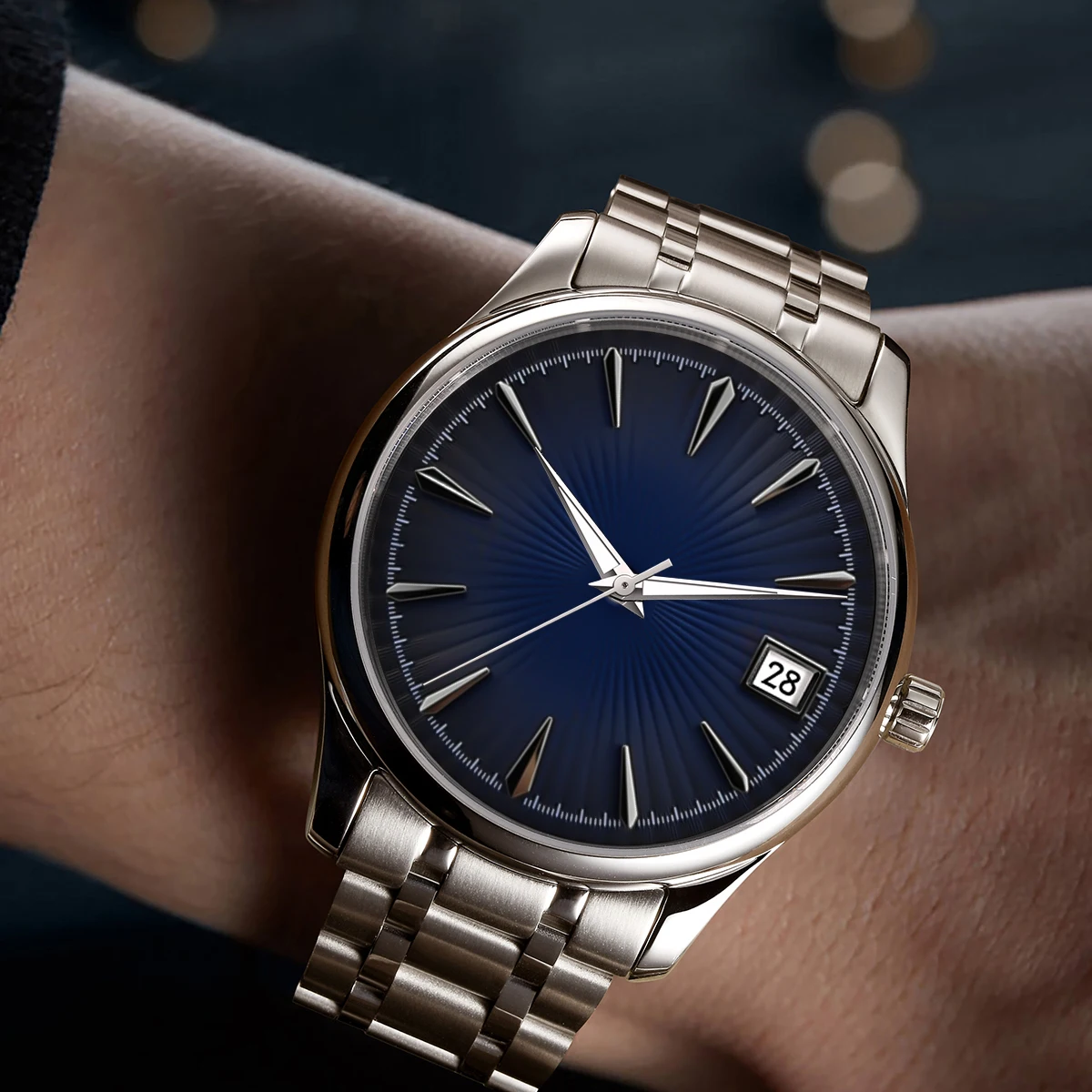 Radial Pattern 29mm Watch Dial with Single Date for Men's and Women's Watches