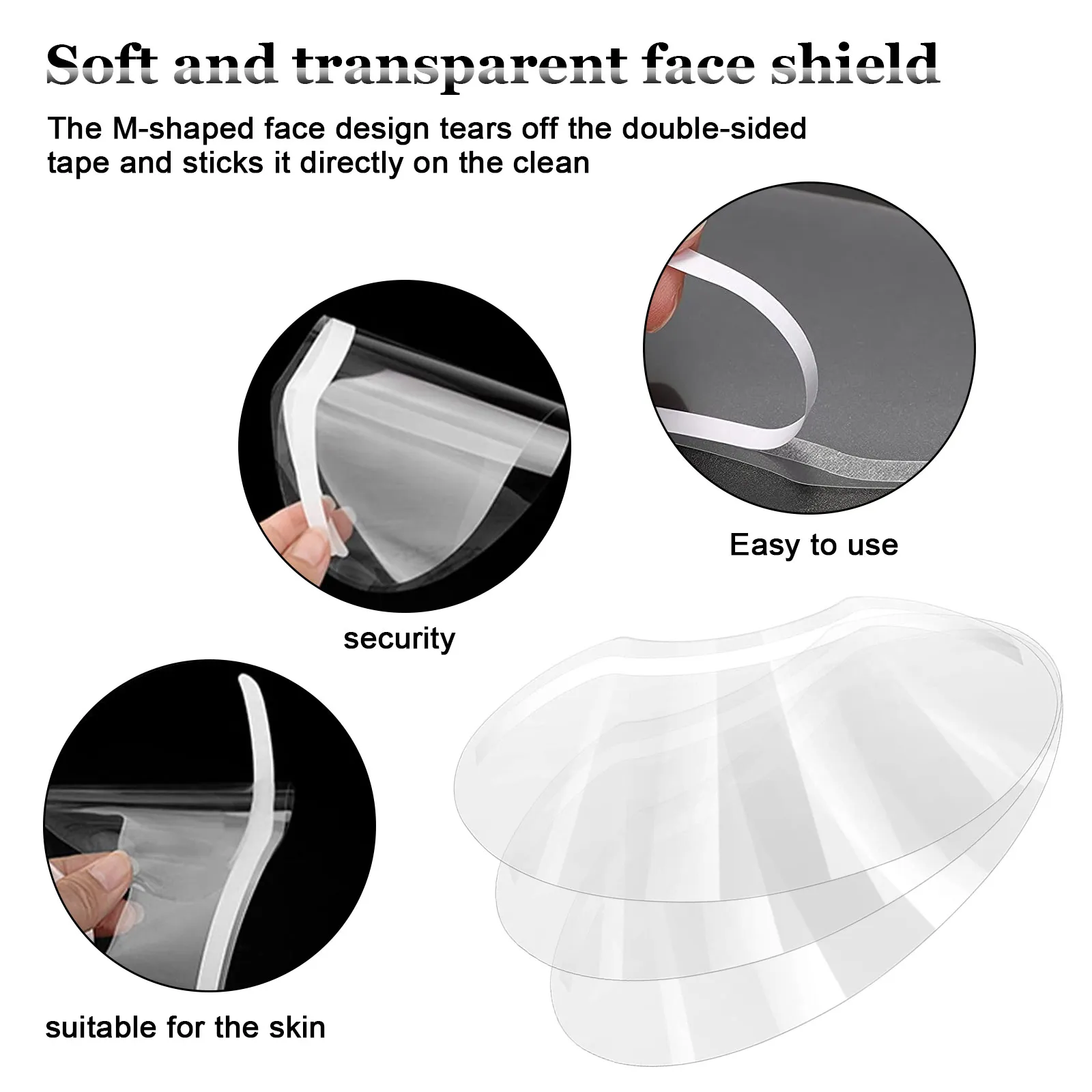 30pcs Professional Clear Forehead Shield Wear-resistant Face Goggles Lightweight Protective Guard Transparent Facial Visors 6