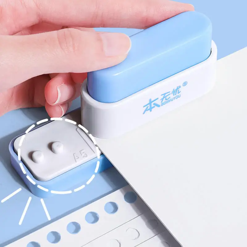 6mm 5-Hole Paper Punch Mini Portable Hand Account Hole Puncher