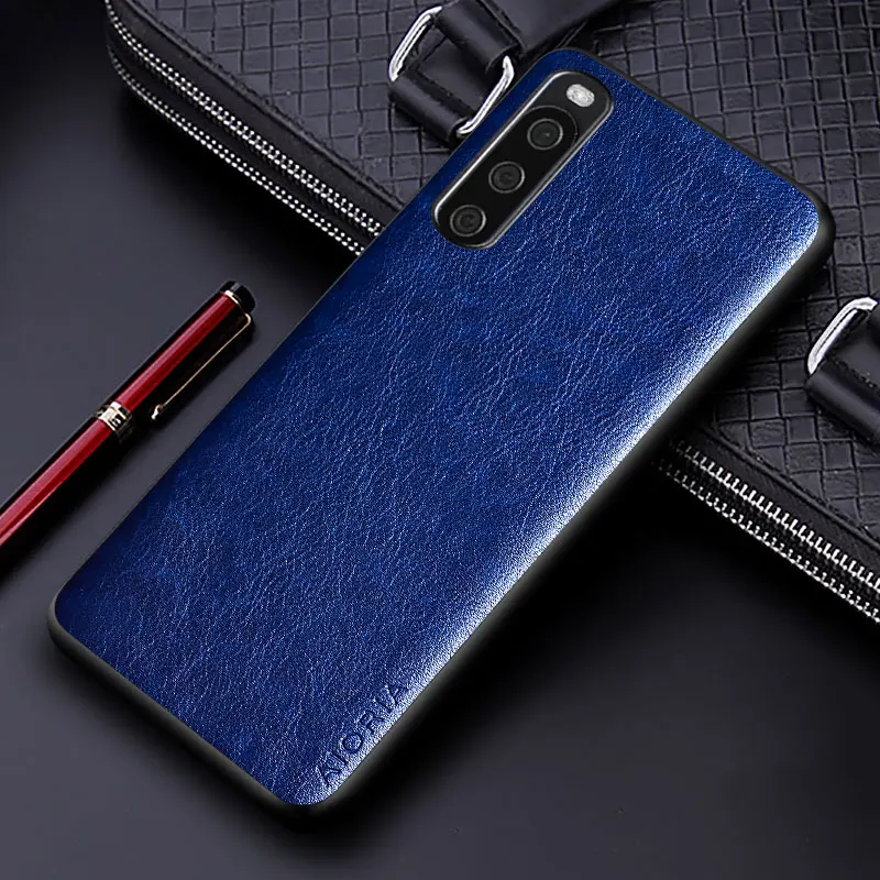 Luxury PU Leather Business Phone Case - Solid Color Design