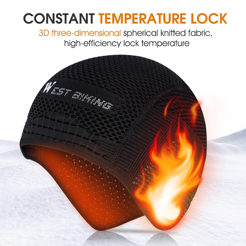 WEST BIKING Warm Knitted Cap Winter Cycling Windproof Thicken Hat Bicycle Motorcycle Helmet Liner Sports Ear Protection Ski Caps cycling hat cycling hats