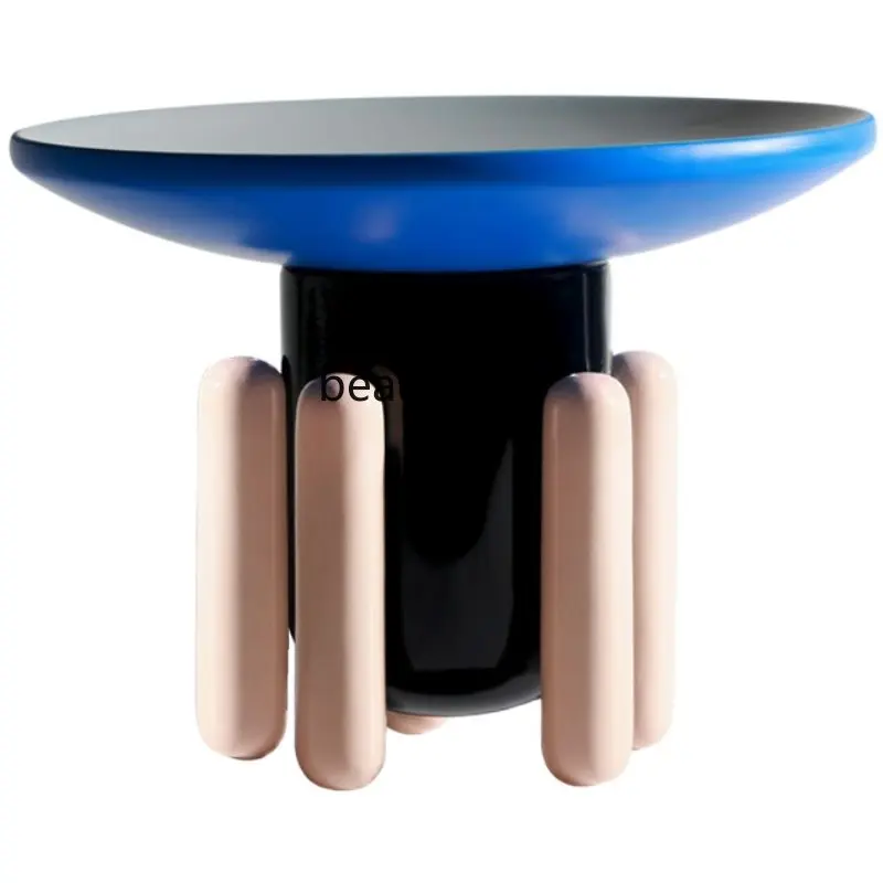 

Glass Steel Tea Table German Dark Green round Paint Orange Orange Side Table Outdoor Furniture Transparent