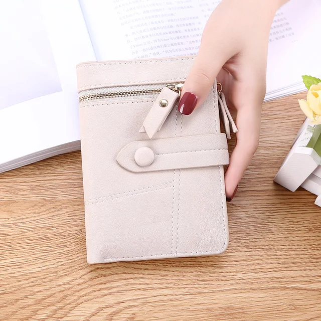 High Quality Women's Wallet Short Women Coin Purse Wallet Ladies Card Holder Small Hasp Money Bag Clutch Carteira кошелек F Beige