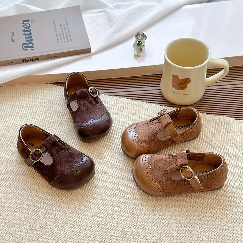 Leather Girls Ballet Flats Soft Sole Autumn Toddler Shoes