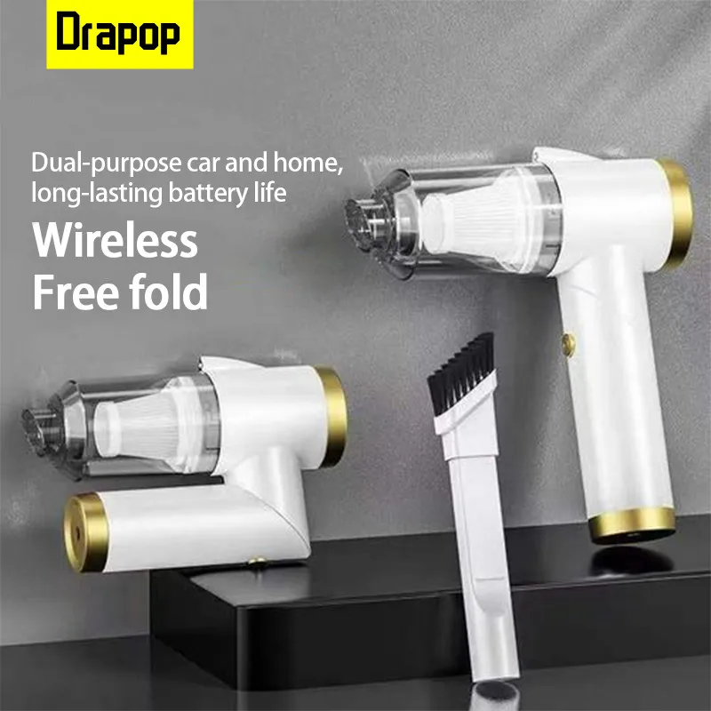 Q8 120W Car Wireless Vacuum Cleaner 9000Pa Strong Suction Folding Hand-held Portable Vacuum Car Home Household Cleaner