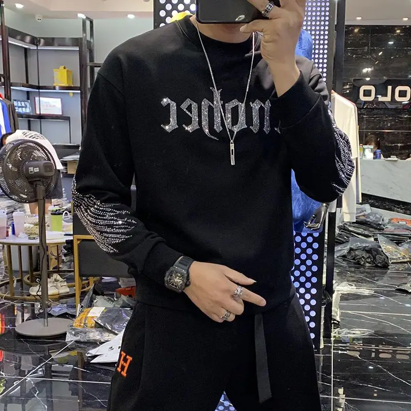 Pullover Sweatshirt Designer Rhinestone Men's tops plein ali new brand designer