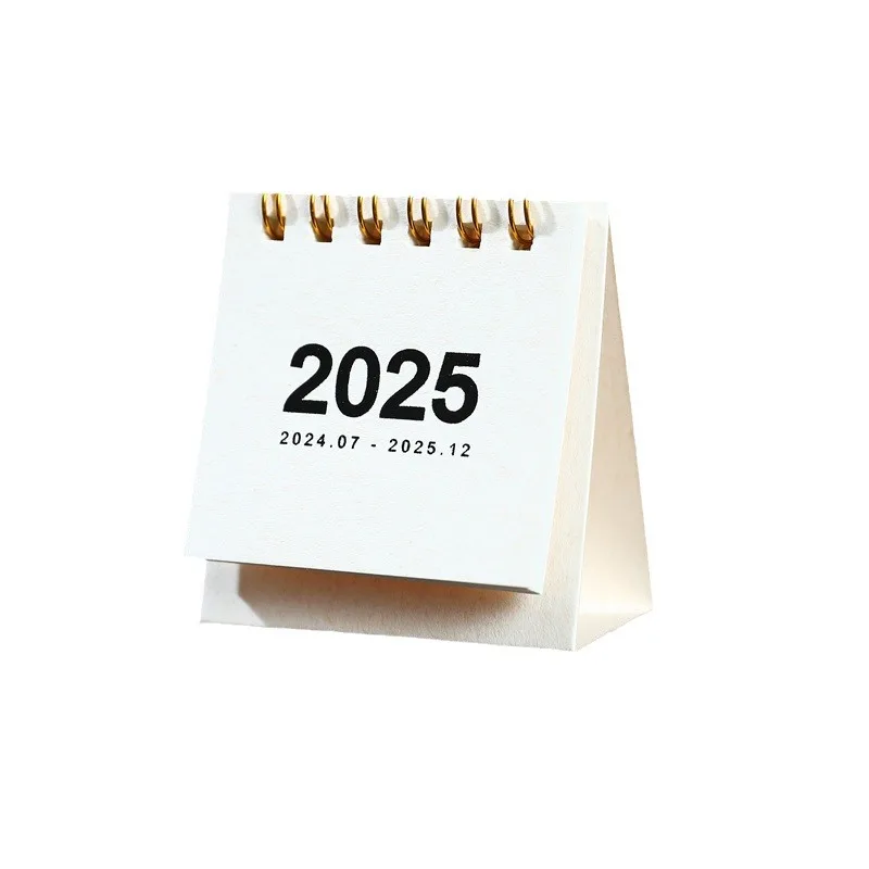 Desk Calendar Retro Simple Solid Color Desktop Paper Mini Stand