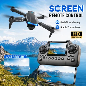 ZNLYRION E99 RC Drone with Screen Remote Control 4K Dual Camera Optical Flow Positioning Obstacle Avoidance Foldable FPV WIFI APP Control One Key Return 360° Flip Quadcopter Toy for Beginners 1