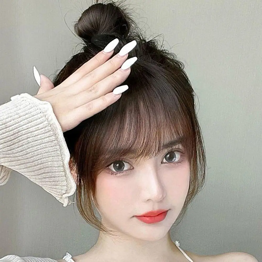Description Picture 6 of itemFake Air Bangs Clip On Hair Styling Tools Hair Clip Hair Extensions Synthetic Hair Fake Bangs Natural Wig Clip In Bang For Women