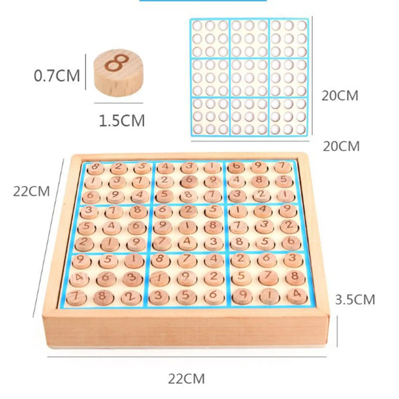 Wooden Sudoku Game Toy Playset Desktop Game Educational Toy Family for Kids