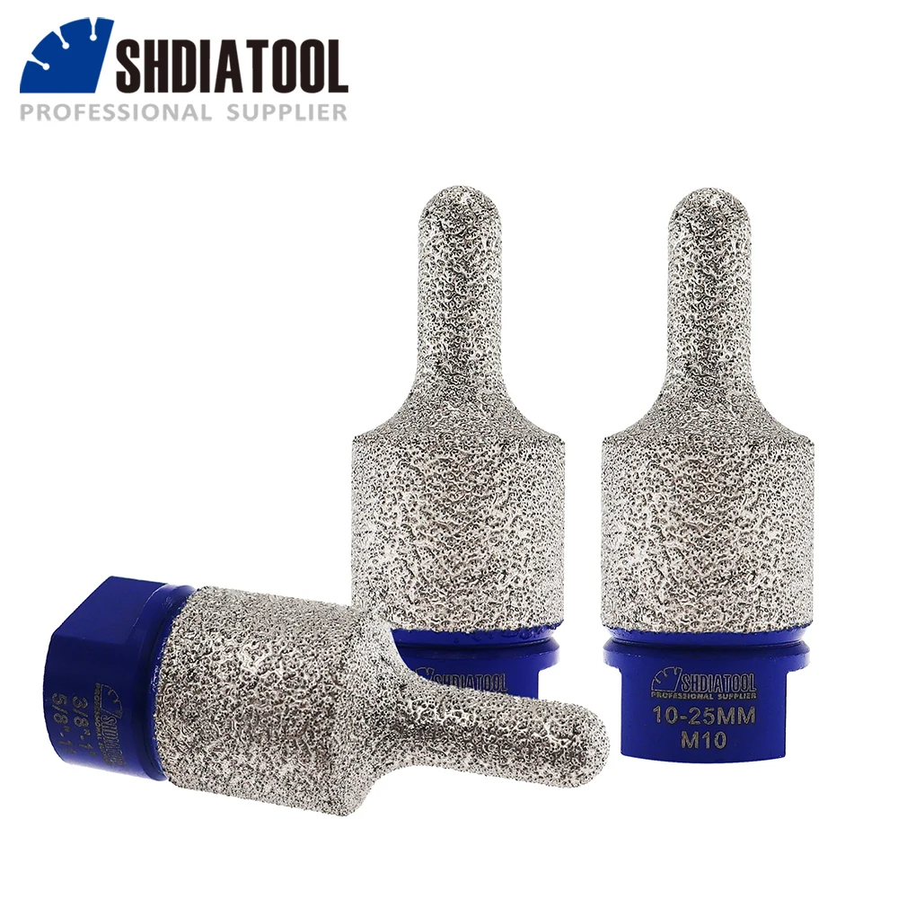 SHDIATOOL 1pc Dia 10MM-25MM Enlarge Shape Round Bevel Existing Holes Vacuum Brazed Marble Edging M14 58 M10 Diamond Finger Bits