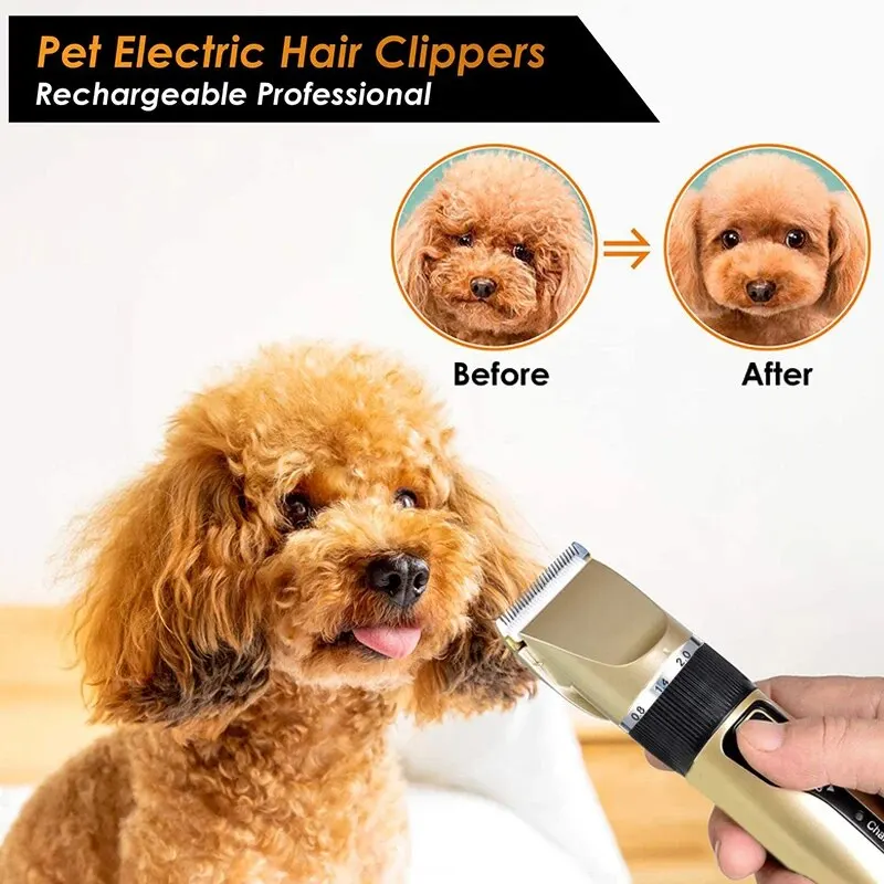 Pet Grooming Clipper Dog Hair Clippers for Pet/Cat/Dog/Rabbit Haircut Trimmer Shaver Set Cordless Rechargeable Professional