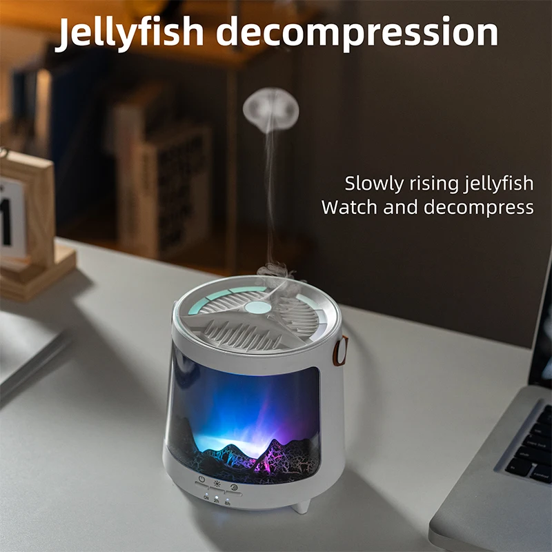 Realistic Flame Aroma Diffuser Colorful Aurora Humidifier 5
