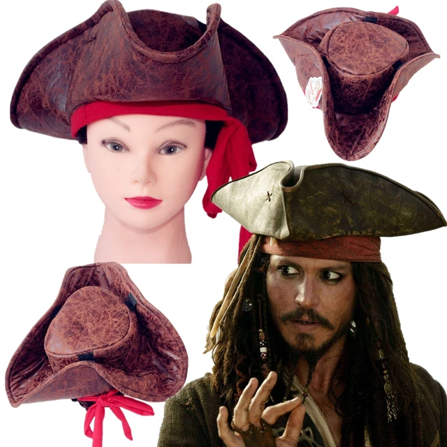 Adult Pirate Captain Jack Sparrow Wigs Cap Costume Halloween Caribbeans Cosplay  Accessories Pirates Hat - AliExpress