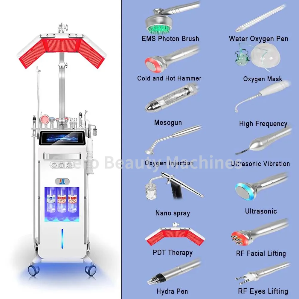 

Multifunctional 14 In 1 Skin Care Photon Therapy Oxygen Hydra Dermabrasion Machine Remove Blackhead Face Firming And Tightening