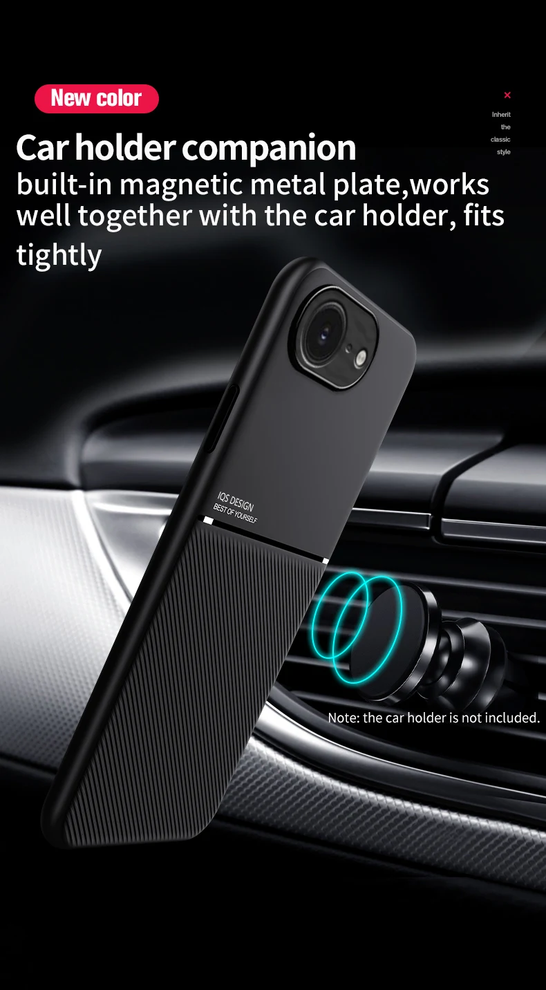 Magnetic Leather Plate Phone Case with Soft Silicone Back Cover