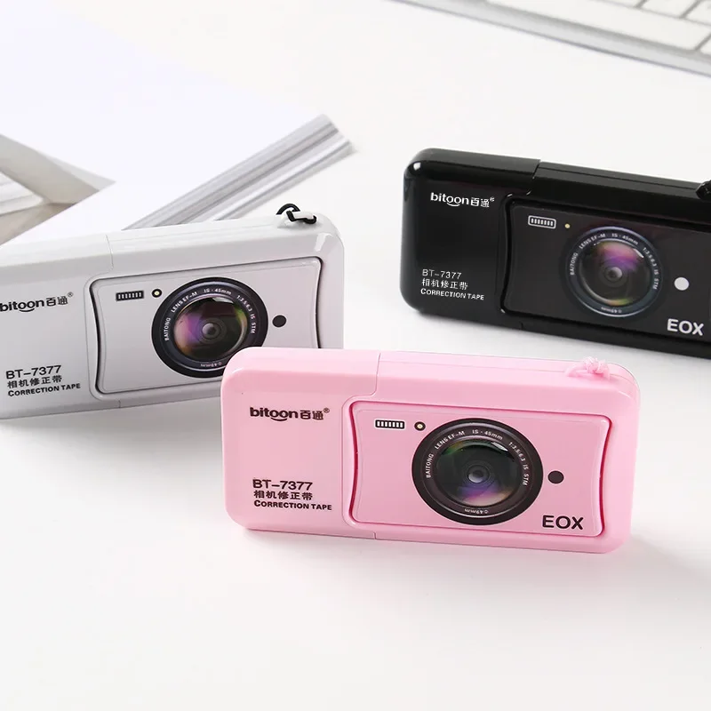 Correction Tape Camera Shape Portable Correction Tape Kawaii White Out Corrector Promotional Gift Stationery Student Prize School Office 10M