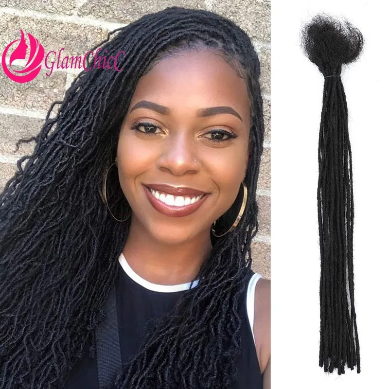 Human Hair Hand Rubbing Dreadlocks Crochet Hair Extensions0.2cm 14Inch 30Pieces Natural Color Dirty Braids for Daily Styling Use 1
