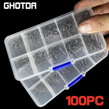 Ghotda 100pcs Diameter 0.5-0.8m line tackle Swivel connectors