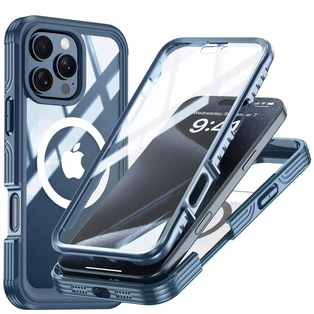 Enhanced Outdoor Dropproof Waterproof Magnetic Dustproof Transparent Phone Case