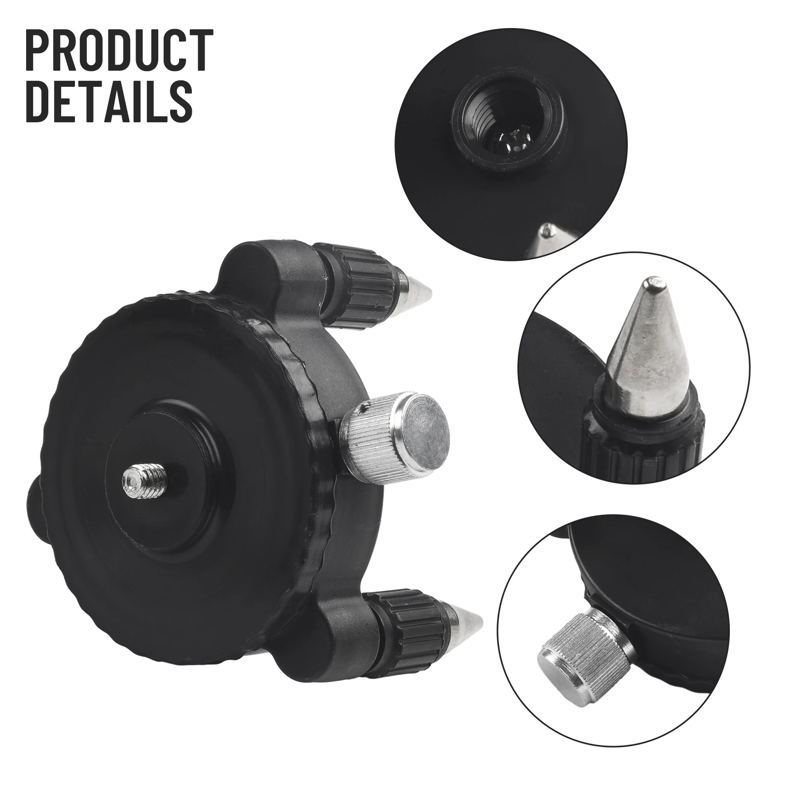 New Meter Base Level Adapter For Lase Level Meter 1/4 Inch Interface 360-Degree Alumium Alloy Plastic Rotation Base