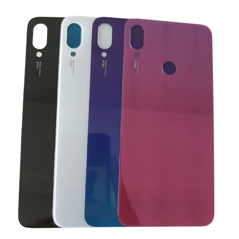 Back Glass Rear Cover Voor Xiaomi Redmi Note 7 8 Note 8T 8 Pro Batterij Back Cover Glazen Achterruit deur Behuizing Met Logo