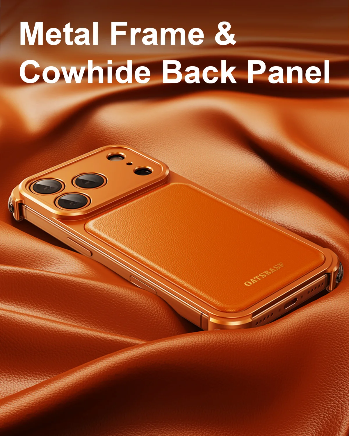 Eary for iphone 17 16 Pro Max Leather Case for Magsafe Wireless Charging Aluminum Metal Military-Grade Protection 17 Phone Case