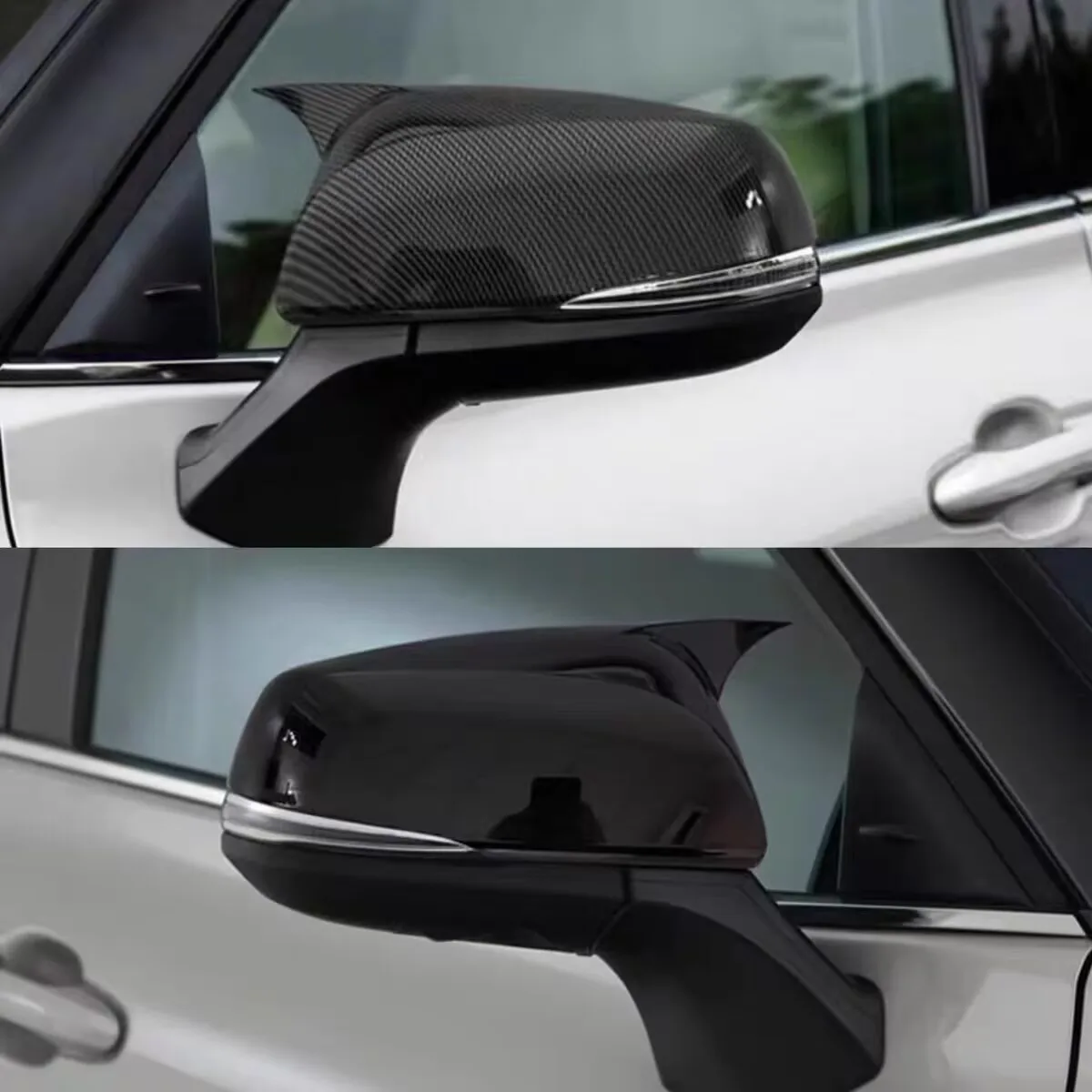 カーボンファイバーバックミラー付き保護カバー車のスタイリングアクセサリートヨタの英数字2015-2022シエナモデル2021-2023