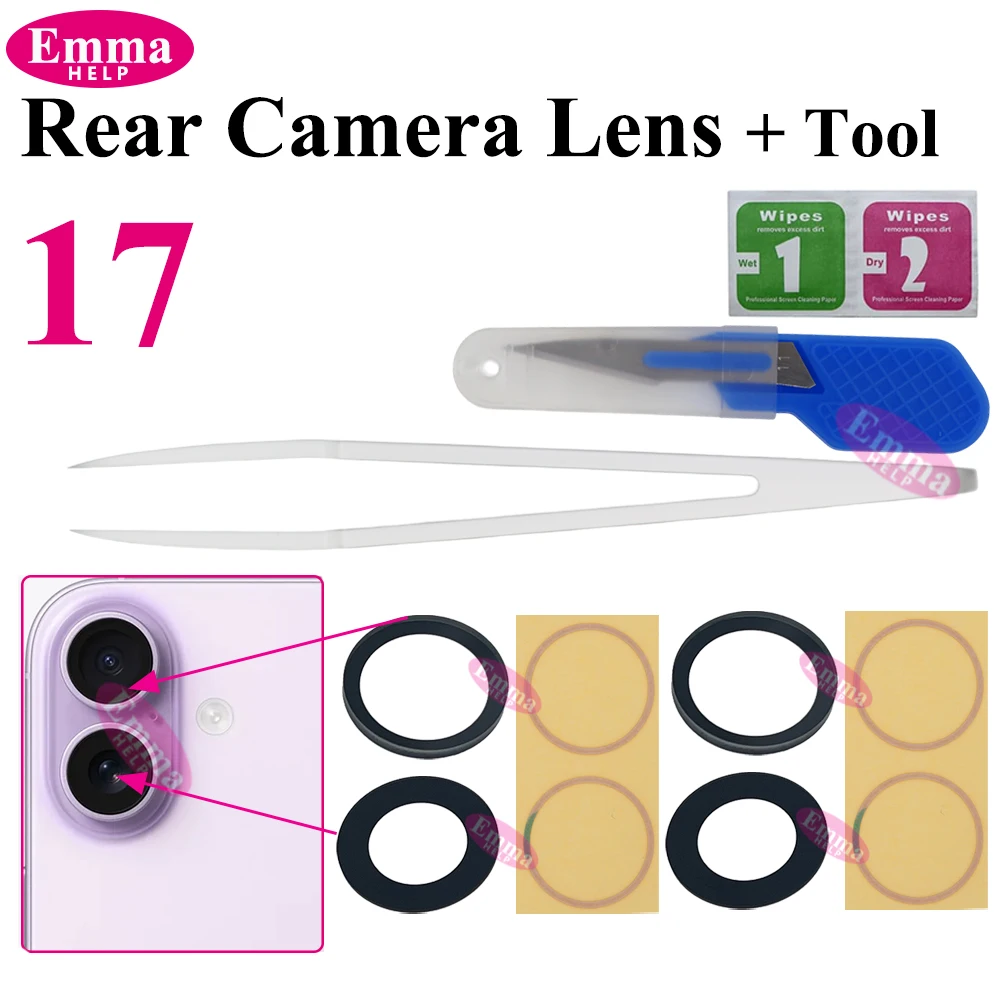 Back Camera Glass Replacement Kit - 2-Pack