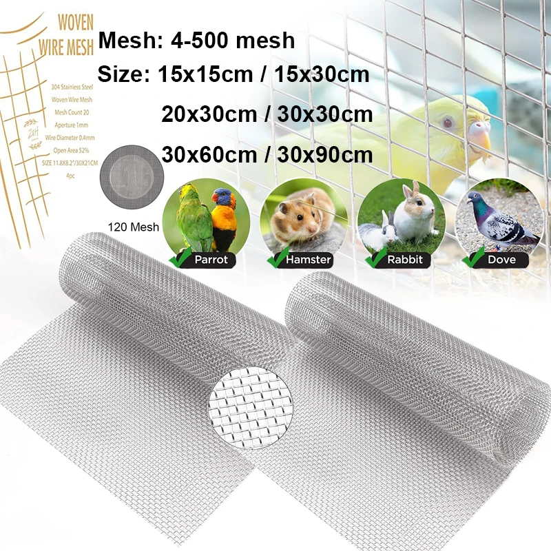 Stainless Steel Woven Wire Mesh Filter Sheet, 15x30cm, 5-40 Micron级