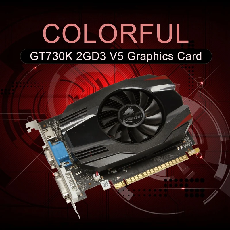 external graphics card for pc COLORFUL GT730K 2GD3 V5 Graphics Card GK208 28Nm 1600MHZ 2048M 64B GDDR3 DVI+VGA+HD-Compatible Gaming Video Card latest graphics card for pc