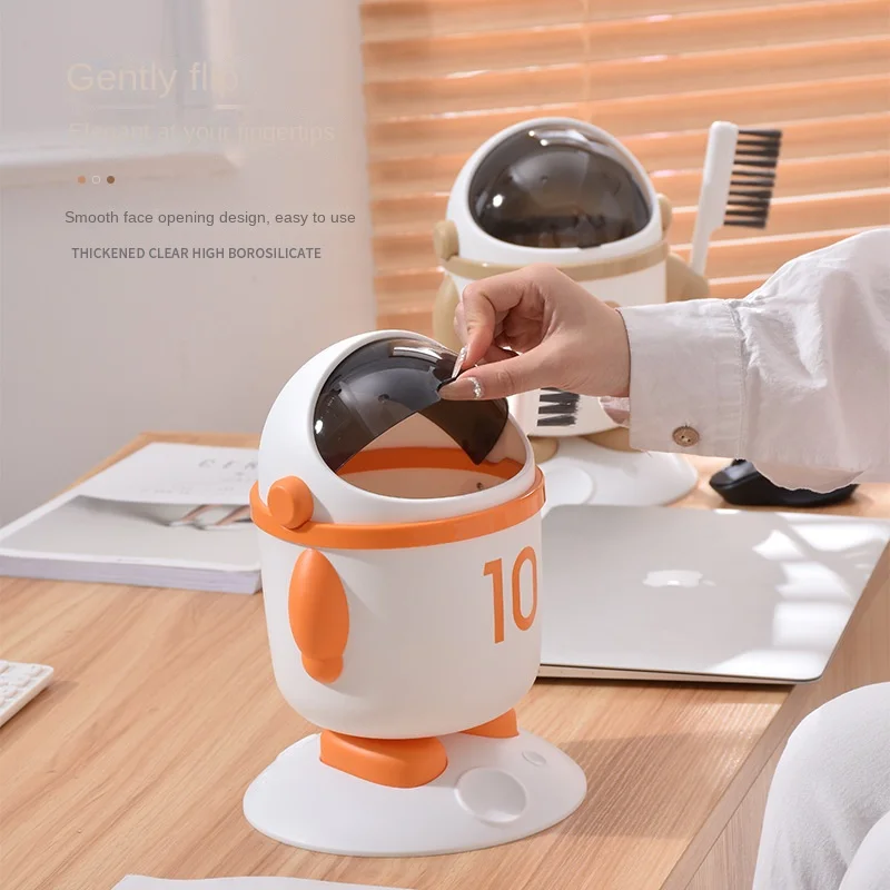 

Настольная корзина для мусора 4L Tron Mini Spaceman, практичная прикроватная корзина для бумаги для дома, офиса, спальни, гостиной