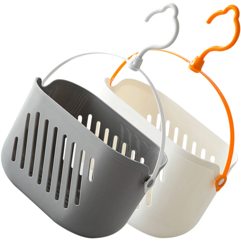 

Plastic Hanging Shower Caddy Kitchen Ginger Garlic Basket Hook Hollow Wall Shampoo Conditioner Storage Organizers