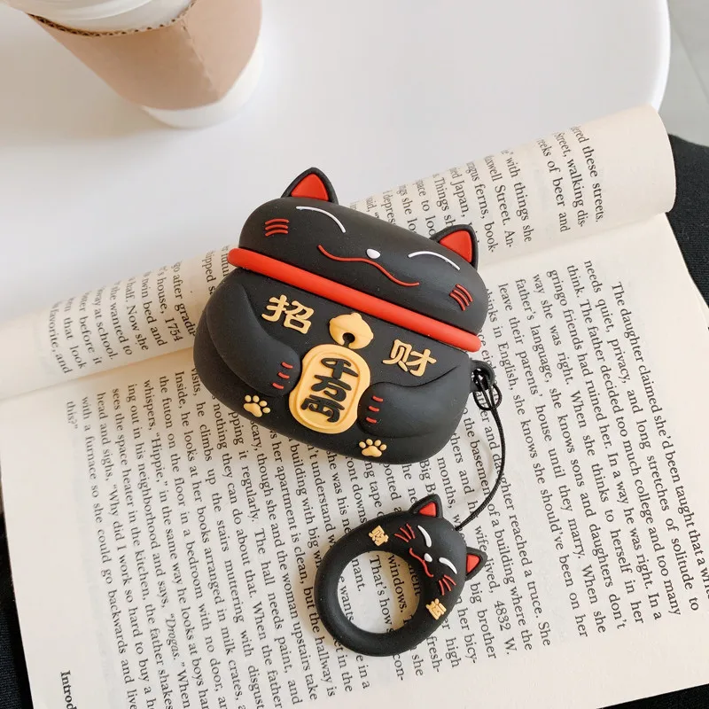 Earphone Silicone Case for Airpods Pro Cute Tup Soft Protective Cover for Apple Airpods1 2 3(2021) with Keychain Cartoon Box