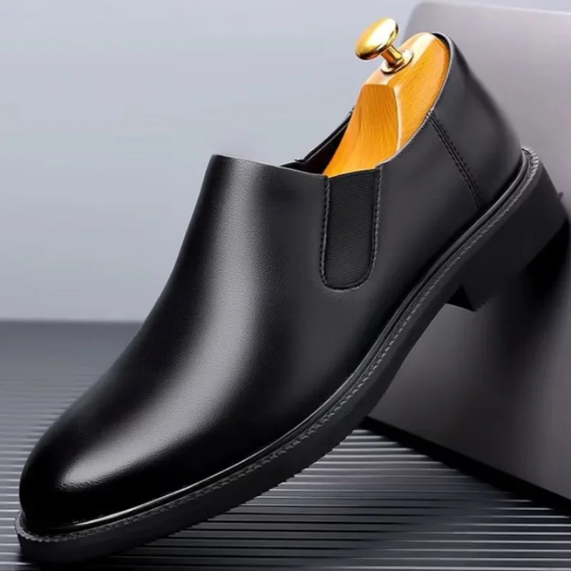 Men's Leather Shoes Classic Business Casual Dress Shoe Soft Sole Driving Shoes for Men Oxford Office Slip-On Loafers
