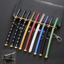 15cm Samurai Sword Weapon Anime Katana Knife Toy Keychain Pendant Scabbard Model Keyring Accessories Home Decoration Kids Gifts