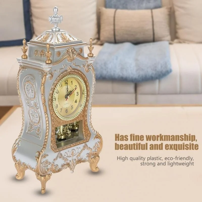Desk Alarm Clock Vintage Clock Classical Royalty Sitting Room Desk Imperial Furnishing Creative Sit Pendulum retro desk clock retro telephone alarm clock