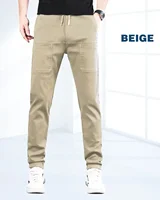 MultiPants High Stretch Multi-pocket Durable Cargo Pants Ice Silk Solid Color Waterproof High Elastic Men's Casual Daily Wear 2