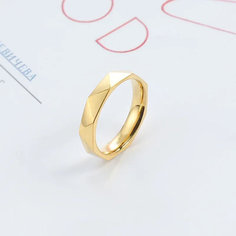Fashion Jewelry New Titanium Steel Men's and Women's Simple Personality 4MM Grinding Couple's Ring 3