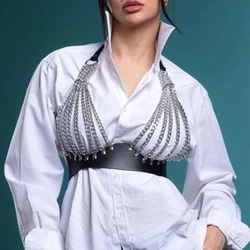 Leather Shoulder Bra Harness Tassel Waist Chain Sexy Chain Body Jewelry