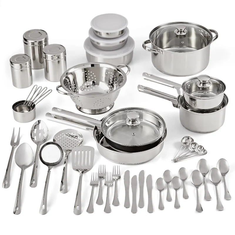 

Mainstays Stainless Steel Cookware and Kitchen Combo Set kitchen cookware set