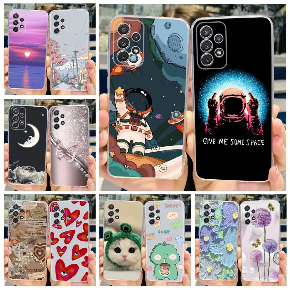 Per Samsung Galaxy A52 A52S A72 5G Custodia Simpatica Custodia In Silicone Verniciato Custodia Morbida Per Samsung A52 Galaxy A52S A72 Coque Bumper