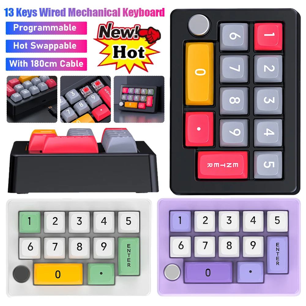 【Trusted】 13 Keys Macro Programmable Mini Keyboards With 180cm Cable ...