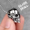 N348-Silver Skull