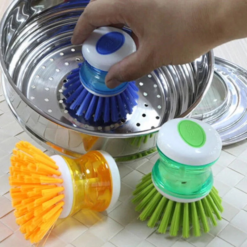 Kitchen Wash Pot Dish Brush Automatic Liquid Filling By Pressing Does Not  Hurt Pan Multifunctional Cleaning Brushes - AliExpress