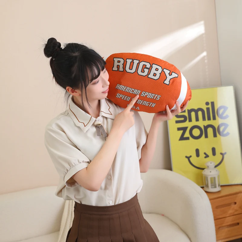 48cm Sports Ball Plush Pillow Stuffed Soft Seat Cushion Decorative Volleyball Rugby Table Tennis Basketball Golf Billiards Gift 3